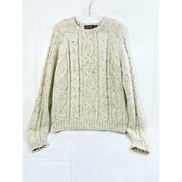 Vtg Men's Traditionalist M Beige & Color Speckled Long Sleeve Pullover Sweater - Picture 1 of 6